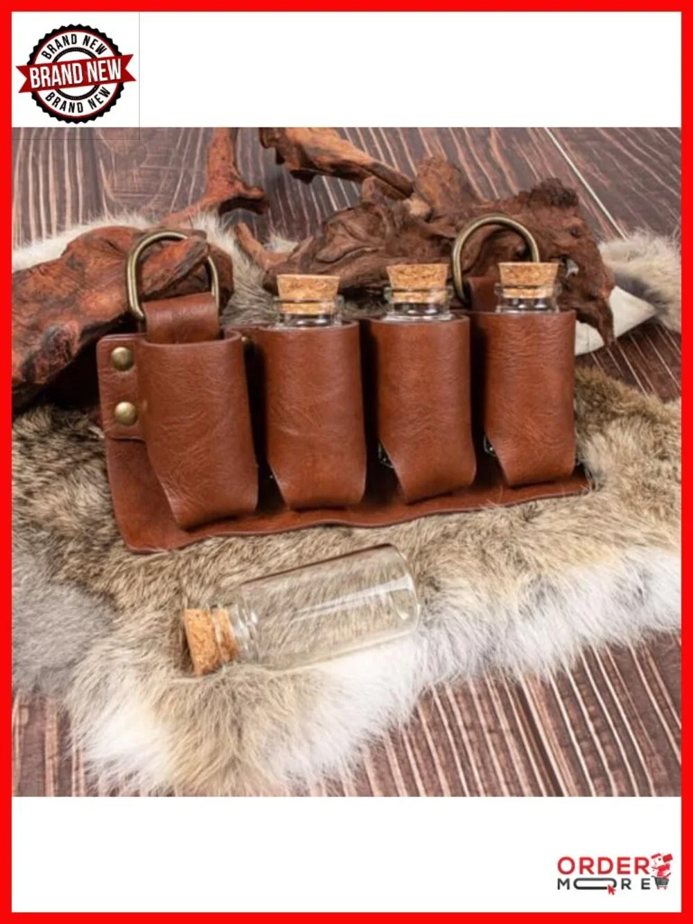 Leather Belt Pouch Medieval Costume Viking Bracer Set for Men Women